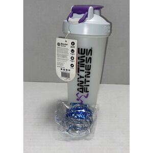 NWT 28oz Anytime Fitness Blender Bottle W/Shaker Ball, Flip Top, & Finger Loop